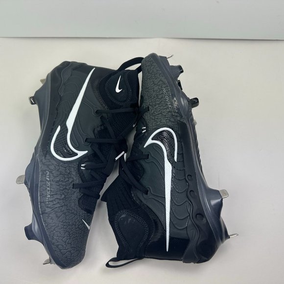 New Men's Nike Alpha Huarache NXT Black Metal Baseball Cleats DJ6517-010 - Picture 3 of 11